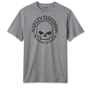 New Harley-Davidson Skull Graphic Gray Tee